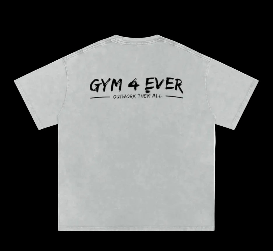 Washed light gray oversized T shirt