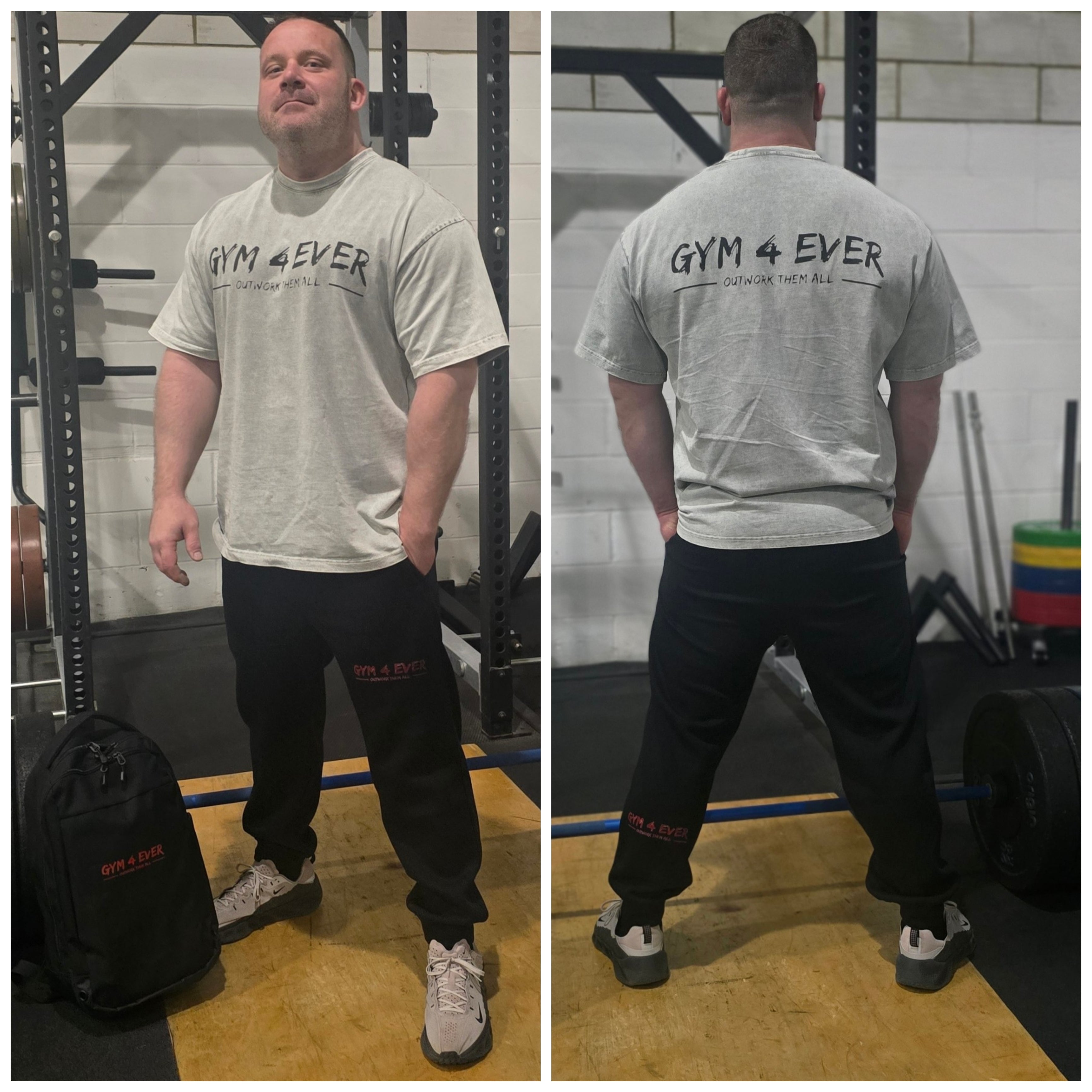 Washed light gray oversized T shirt