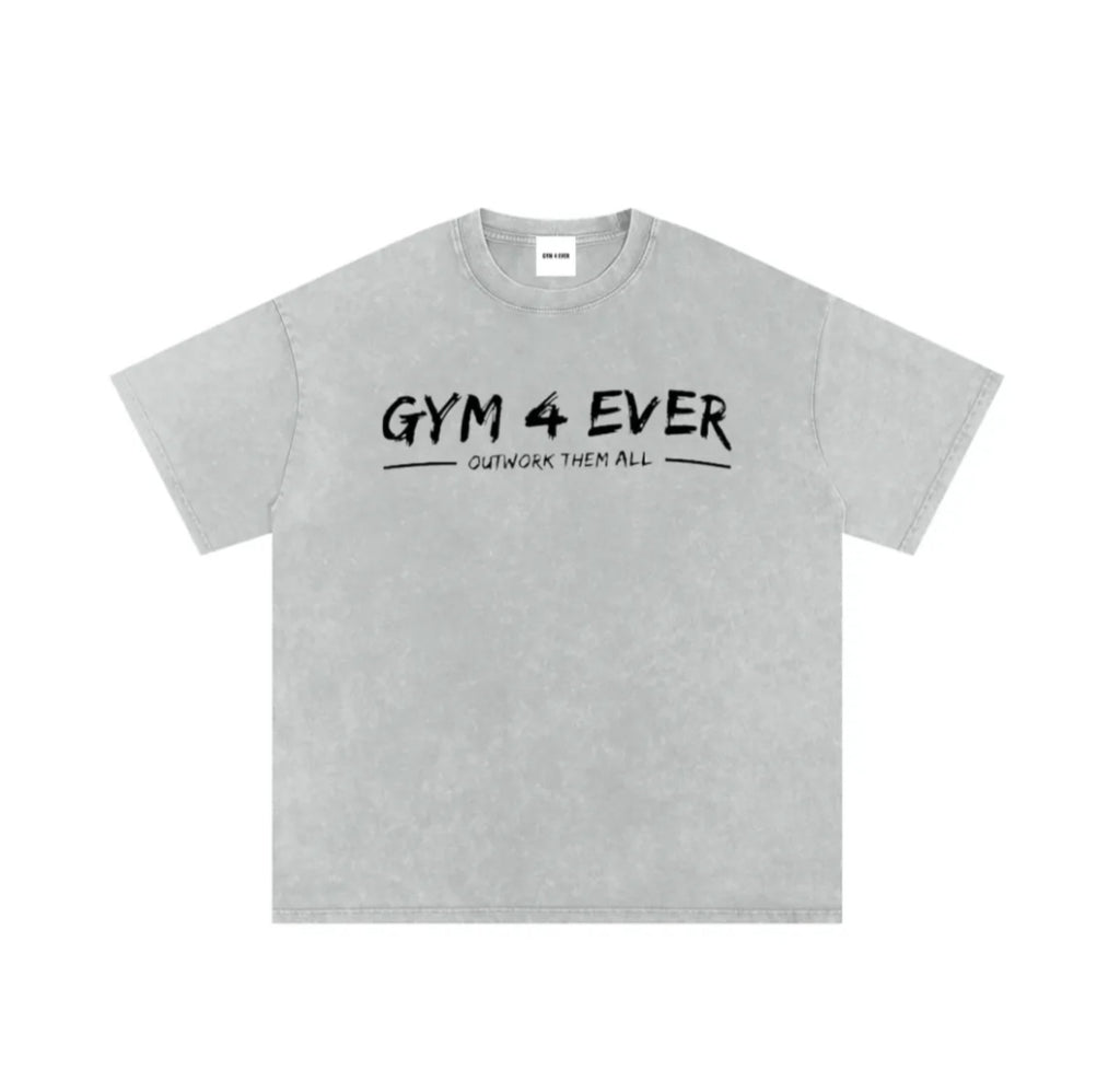 Washed light grey oversized T shirt