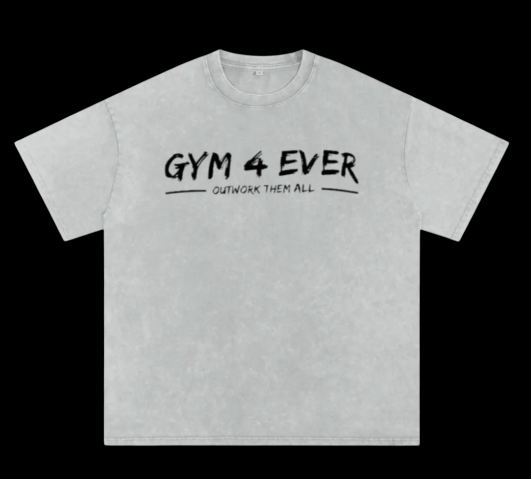 Washed light gray oversized T shirt