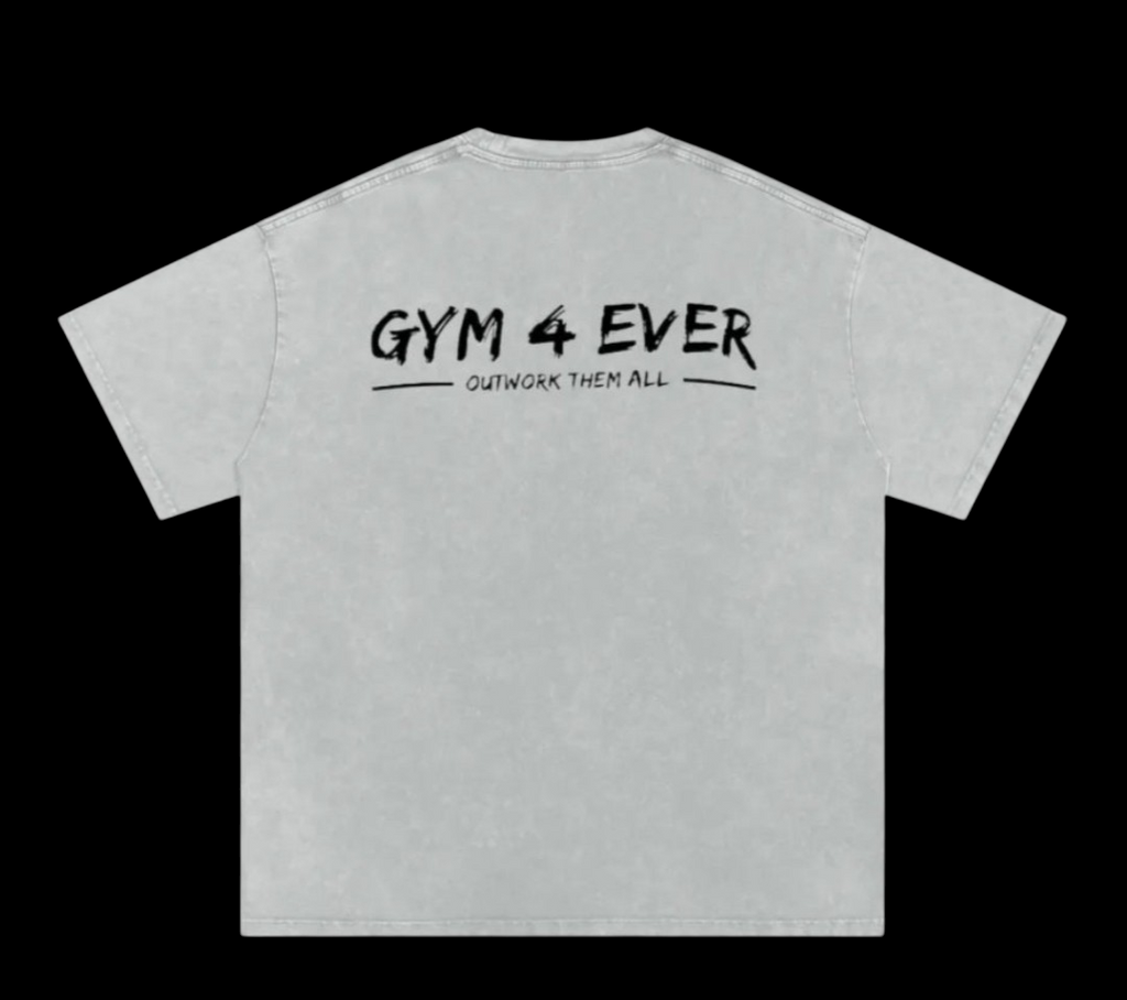 Washed light grey oversized T shirt