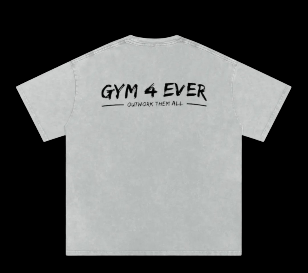 Washed light gray oversized T shirt
