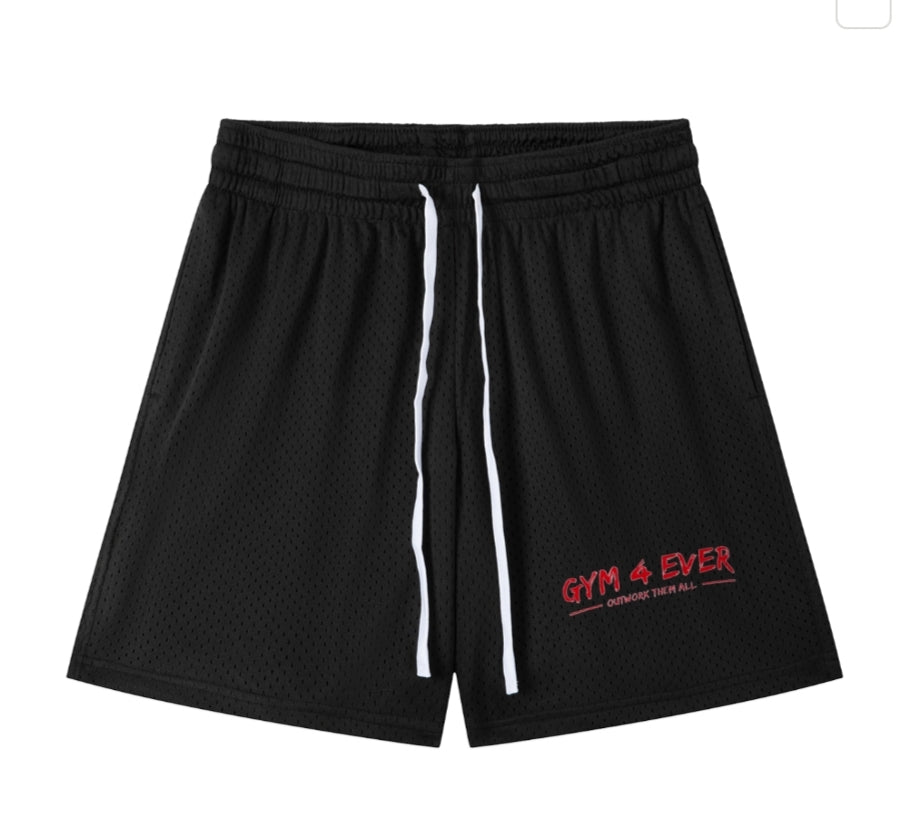 Mesh drawstring shorts
