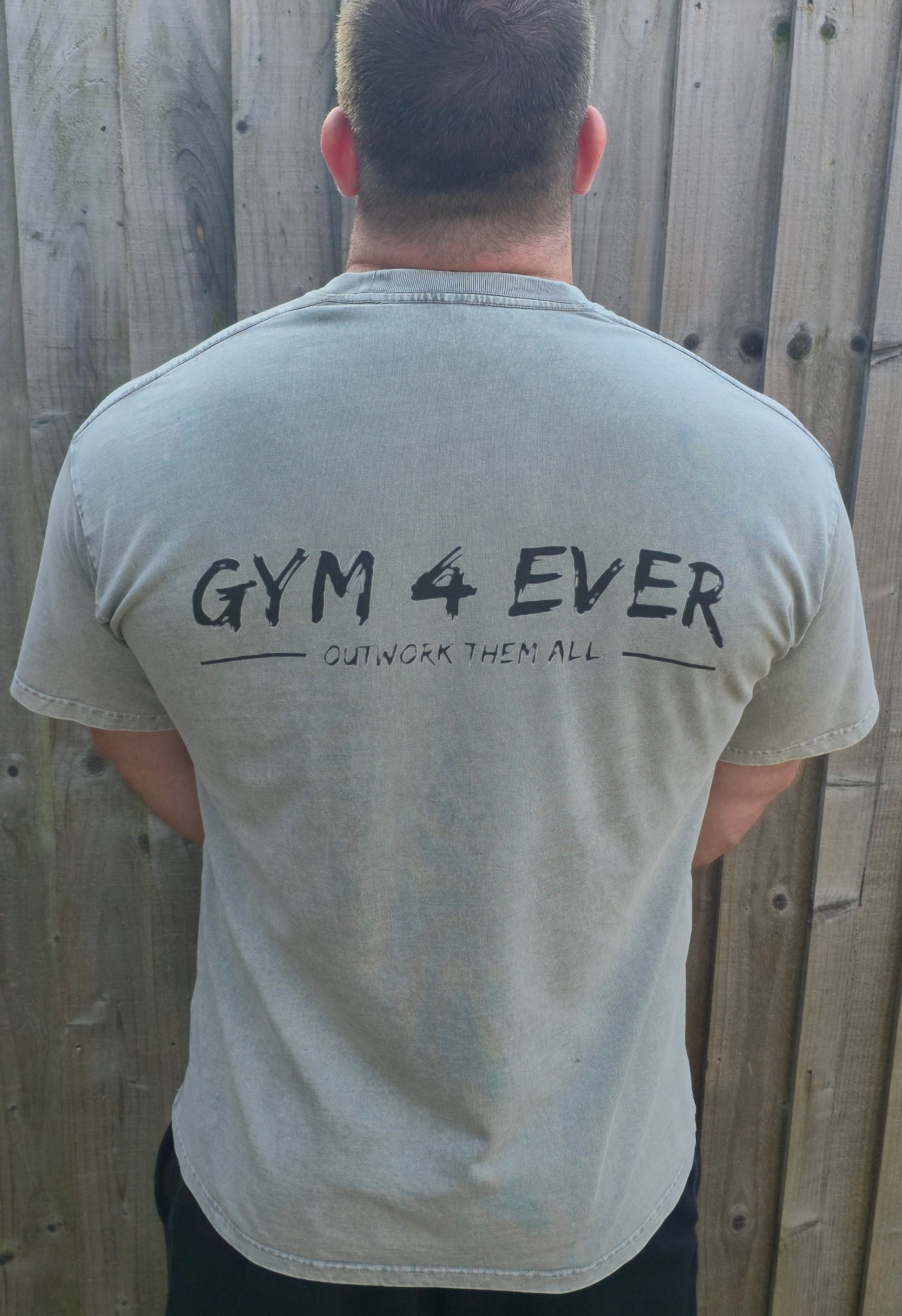 Washed light gray oversized T shirt